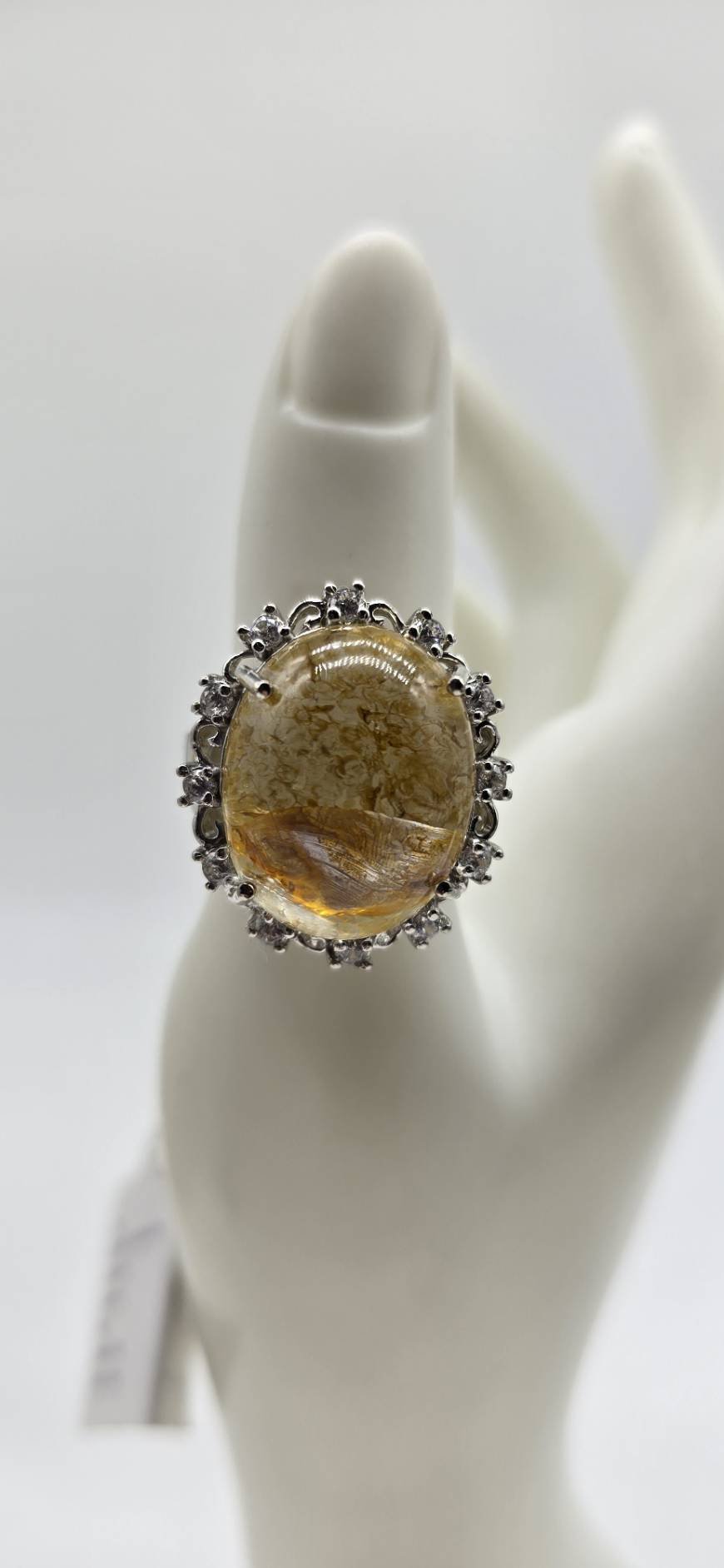 Inclusion Quartz & Topaz Ring – 18K Yellow Gold-Plated Sterling Silver