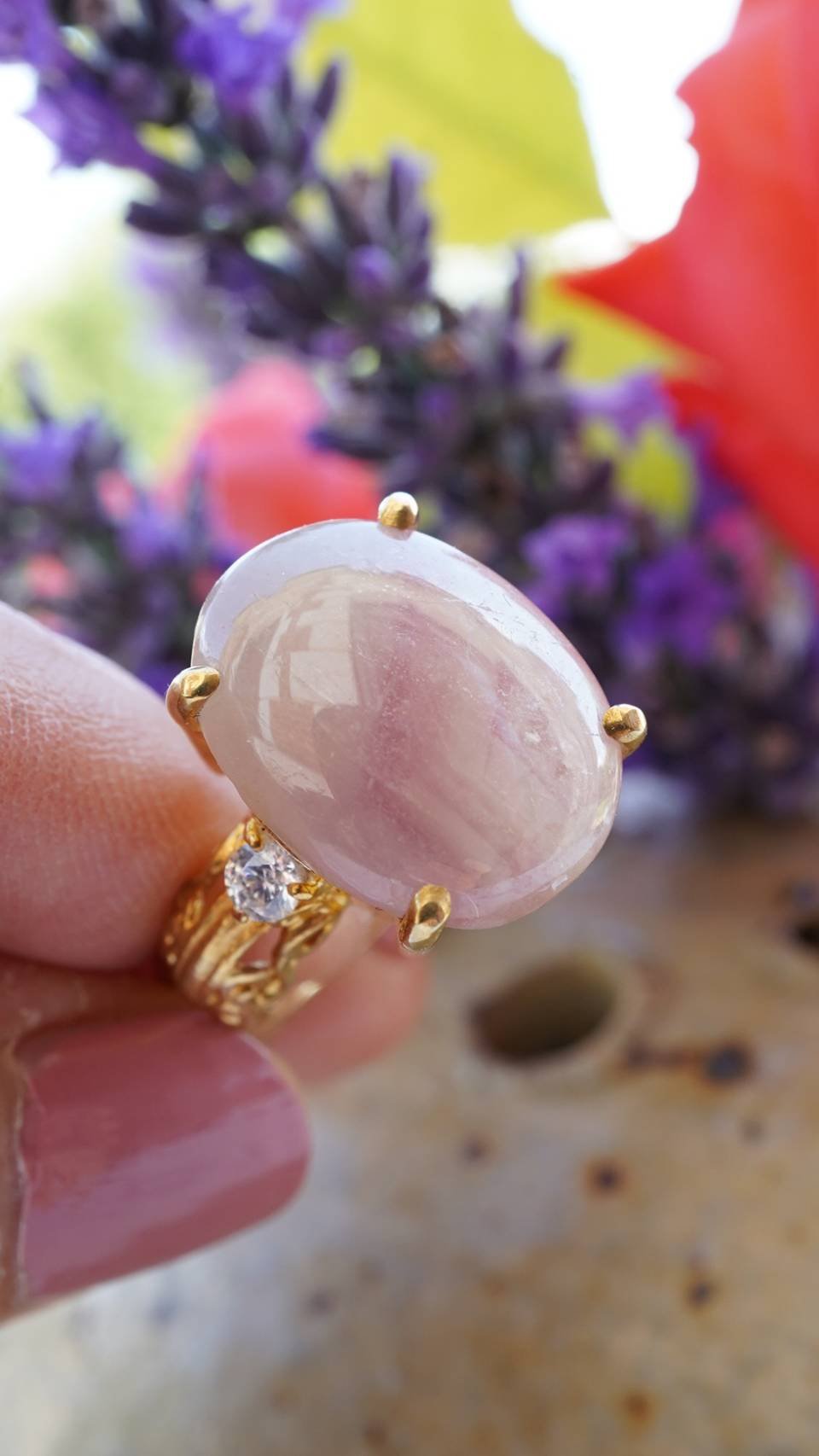 10-Carat Ruby Ornate Trio Ring – 24K Gold Plated Sterling Silver