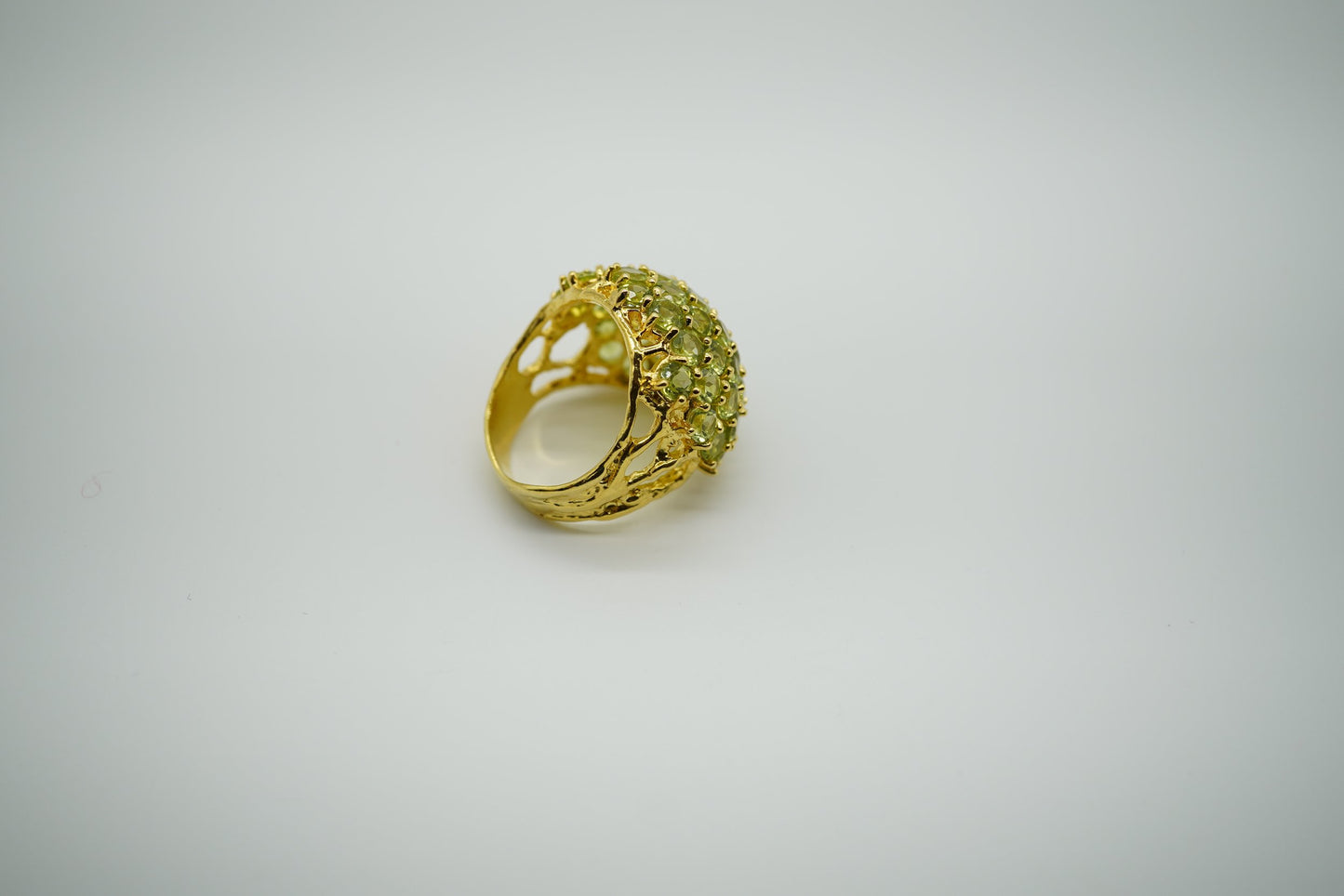 Peridot Cluster Dome Ring – 18K Gold Vermeil on Sterling Silver